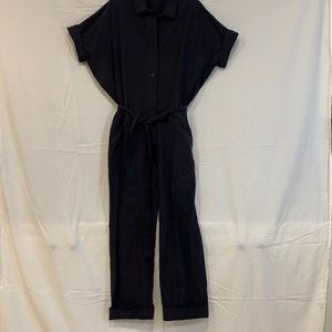 COS black 100% cotton lightweight jumpsuit